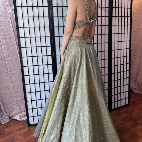 Tarik Ediz Luxury Beaded metallic Gown Gold size 6 NEW - Picture 9 of 15
